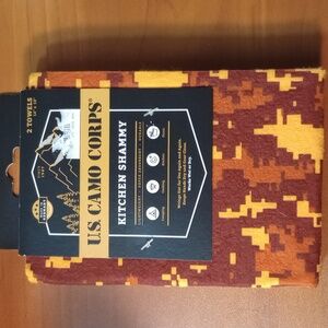 Brand New 2 Pk Still In Package. U.S. Camo Corps Kitchen Shammy Set.